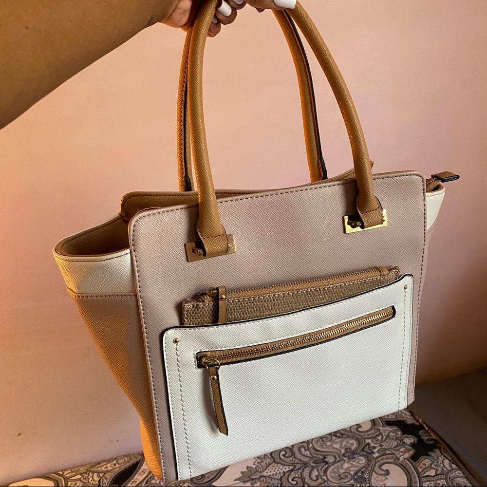 APT 9 Blush Pink & White Purse